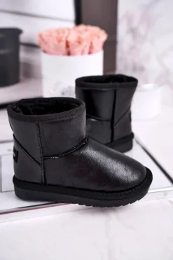 Clearance Boto Ocieplane dziecięce botki śniegowce czarne Coraline