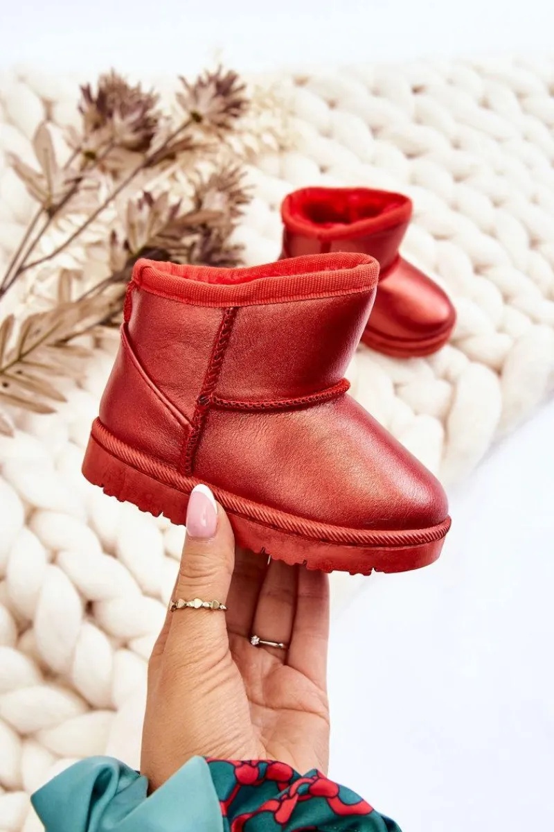 Discount Boto Ocieplane Dziecięce Botki Śniegowce Czerwone Scooby Czerwony