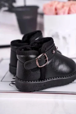 New Ocieplane dziecięce botki śniegowce czarne Jinnie Dzieci Dziewczęce|Chłopięce