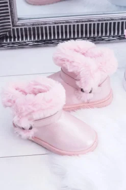 Sale Ocieplane Dziecięce Botki Śniegowce Z Futerkiem Różowe JellyBeans Dzieci Dziewczęce