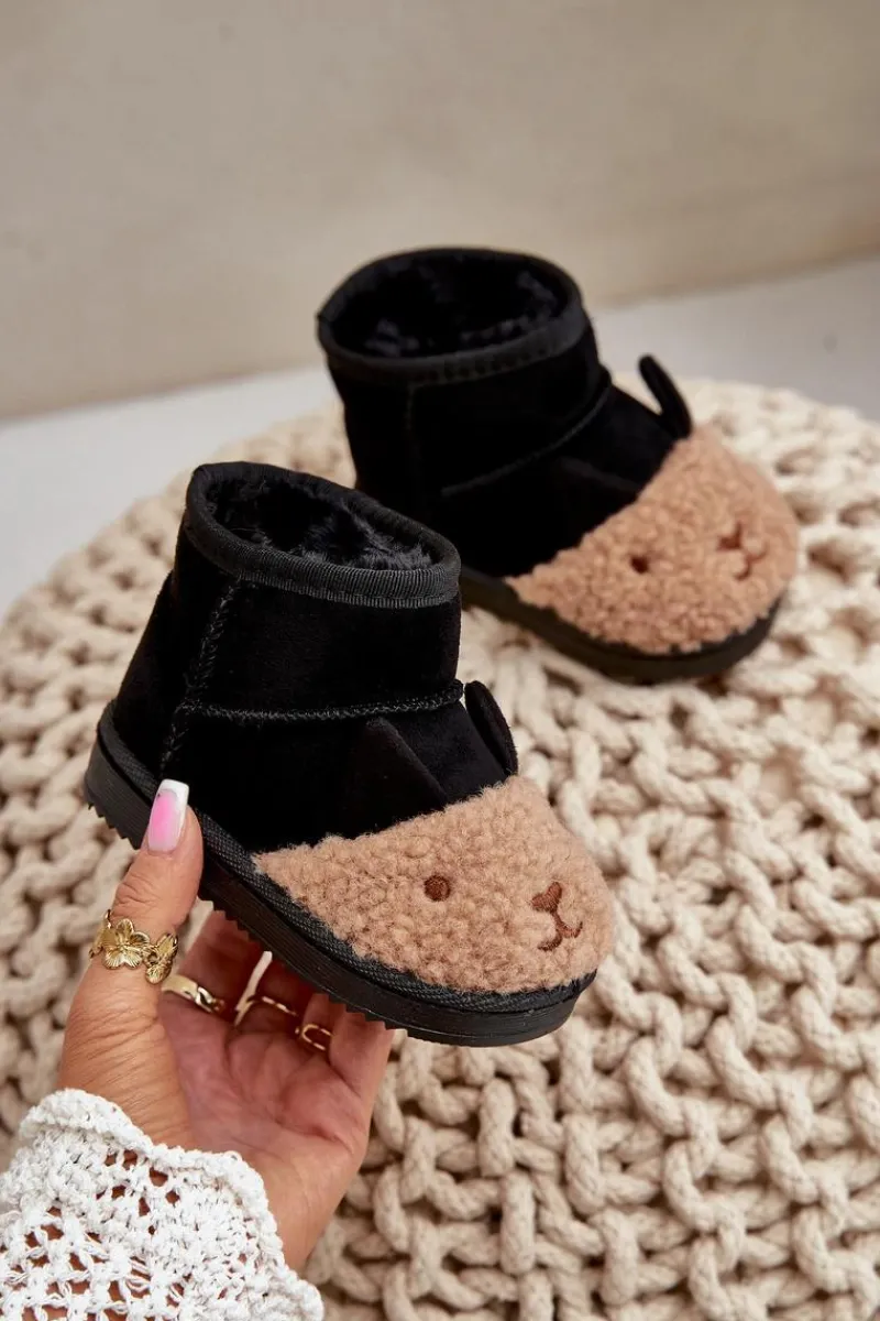 Ocieplane Dziecięce Botki Śniegowce Lamy Czarne Esandira Dzieci Chłopięce|Dziewczęce