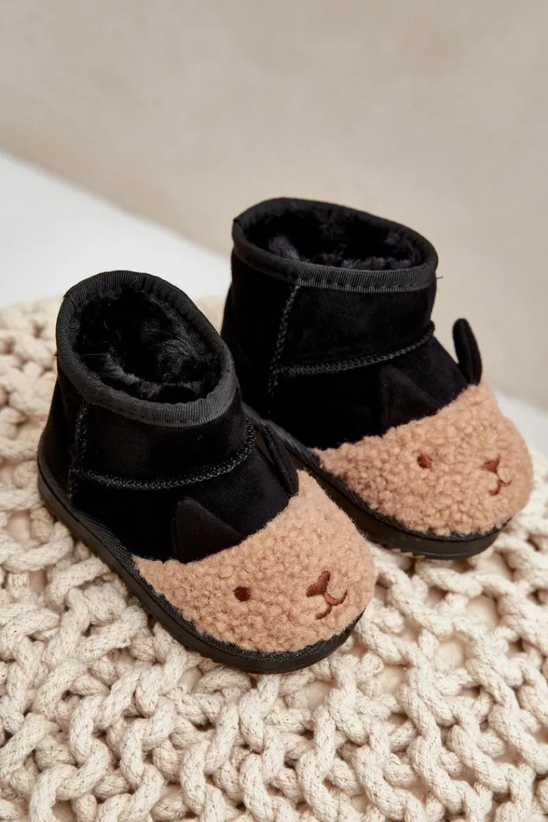 Ocieplane Dziecięce Botki Śniegowce Lamy Czarne Esandira Dzieci Chłopięce|Dziewczęce