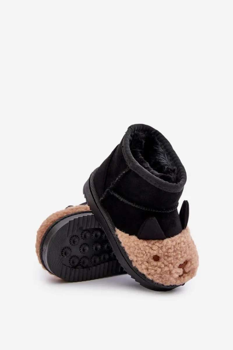 Ocieplane Dziecięce Botki Śniegowce Lamy Czarne Esandira Dzieci Chłopięce|Dziewczęce