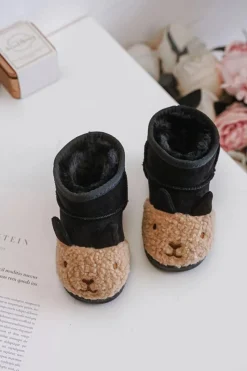 Ocieplane Dziecięce Botki Śniegowce Lamy Czarne Esandira Dzieci Chłopięce|Dziewczęce