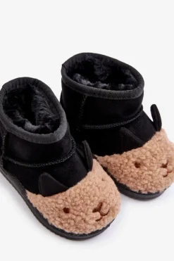 Ocieplane Dziecięce Botki Śniegowce Lamy Czarne Esandira Dzieci Chłopięce|Dziewczęce