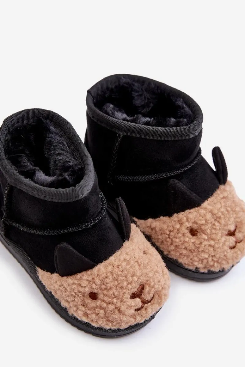 Ocieplane Dziecięce Botki Śniegowce Lamy Czarne Esandira Dzieci Chłopięce|Dziewczęce
