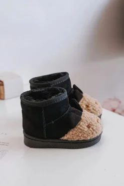 Ocieplane Dziecięce Botki Śniegowce Lamy Czarne Esandira Dzieci Chłopięce|Dziewczęce