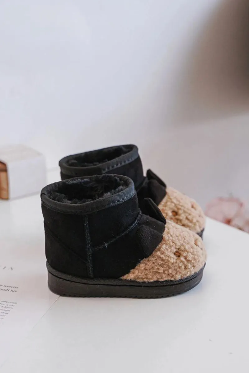 Ocieplane Dziecięce Botki Śniegowce Lamy Czarne Esandira Dzieci Chłopięce|Dziewczęce