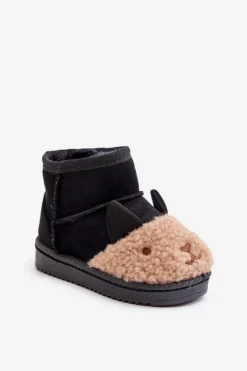 Ocieplane Dziecięce Botki Śniegowce Lamy Czarne Esandira Dzieci Chłopięce|Dziewczęce