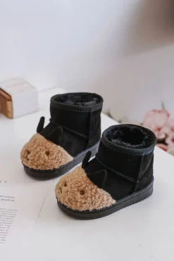 Ocieplane Dziecięce Botki Śniegowce Lamy Czarne Esandira Dzieci Chłopięce|Dziewczęce