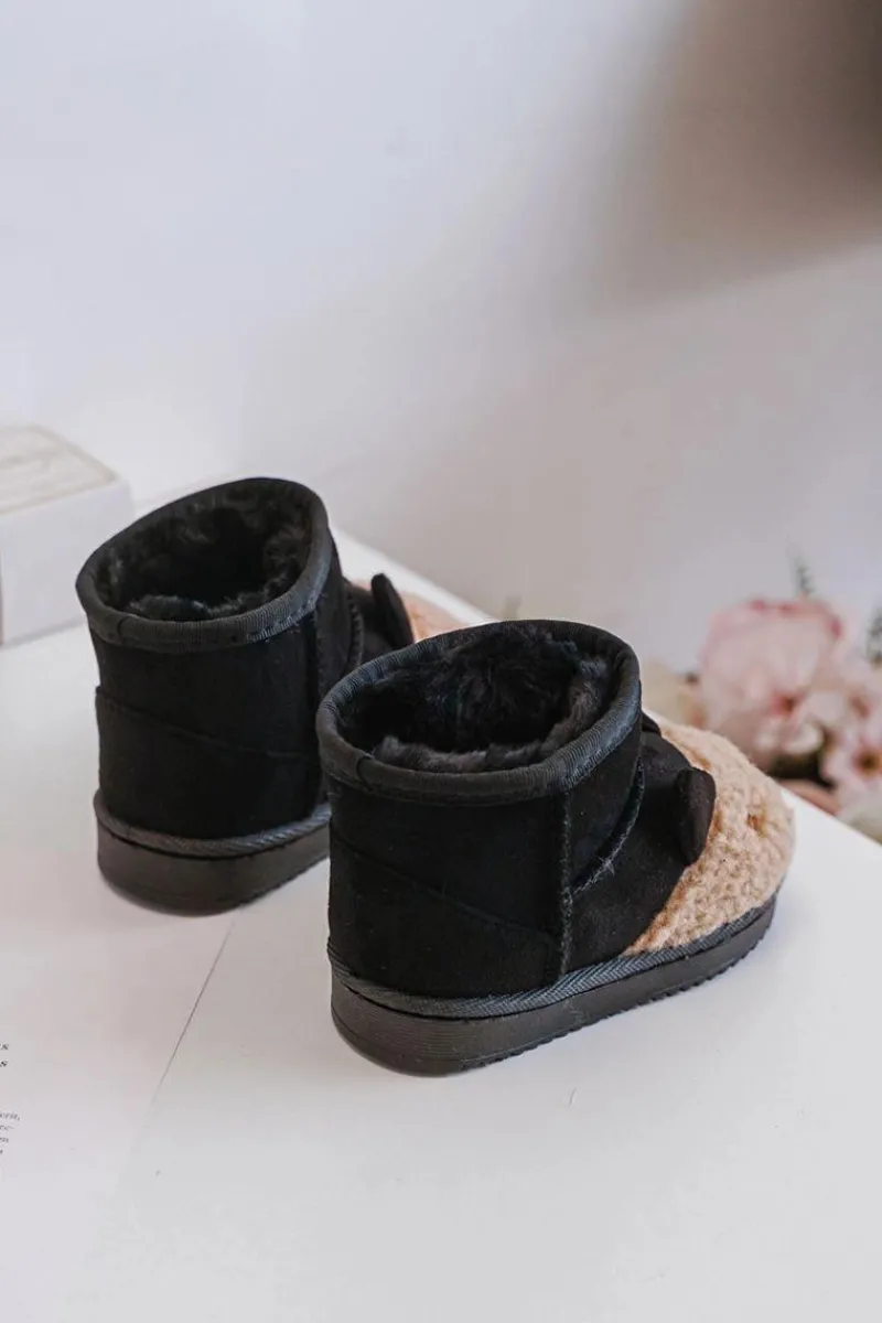 Ocieplane Dziecięce Botki Śniegowce Lamy Czarne Esandira Dzieci Chłopięce|Dziewczęce