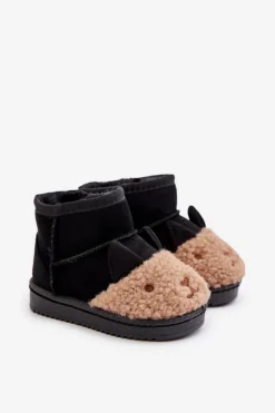 Ocieplane Dziecięce Botki Śniegowce Lamy Czarne Esandira Dzieci Chłopięce|Dziewczęce