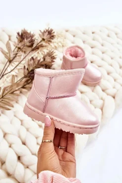 Best Ocieplane Dziecięce Botki Śniegowce Różowe Scooby Dzieci Dziewczęce|Chłopięce