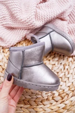 Hot Boto Ocieplane Dziecięce Botki Śniegowce Pewter Scooby