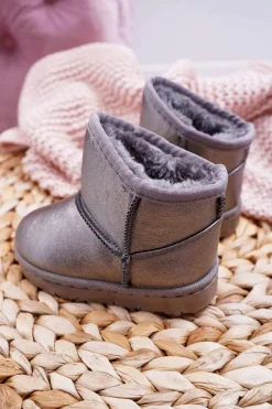 Hot Boto Ocieplane Dziecięce Botki Śniegowce Pewter Scooby