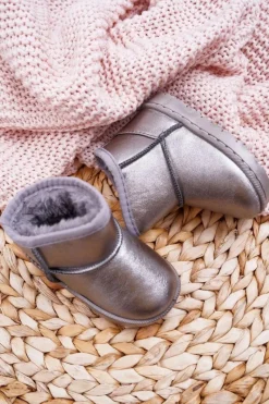 Hot Boto Ocieplane Dziecięce Botki Śniegowce Pewter Scooby