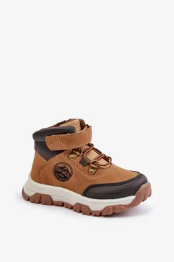 Hot Ocieplane Dziecięce Buty Zimowe Trekkingowe Na Zamek Camel Temisha Dzieci Chłopięce