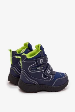 Outlet Big Star Shoes Ocieplane Dziecięce Śniegowce Trapery Big Star OO374048 Granatowe Niebieski