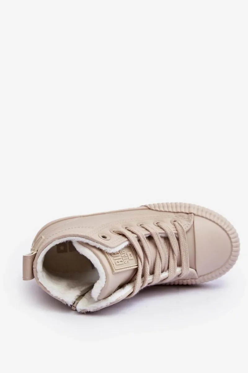Online Big Star Shoes Ocieplane Dziecięce Trampki Na Suwak Big Star MM374012 Jasnobeżowe