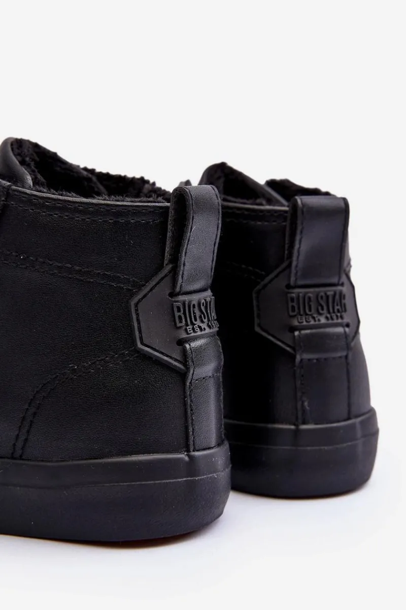 Chłopięce|Dziewczęce>Big Star Shoes Ocieplane Dziecięce Trampki Na Suwak Big Star MM374014 Czarne