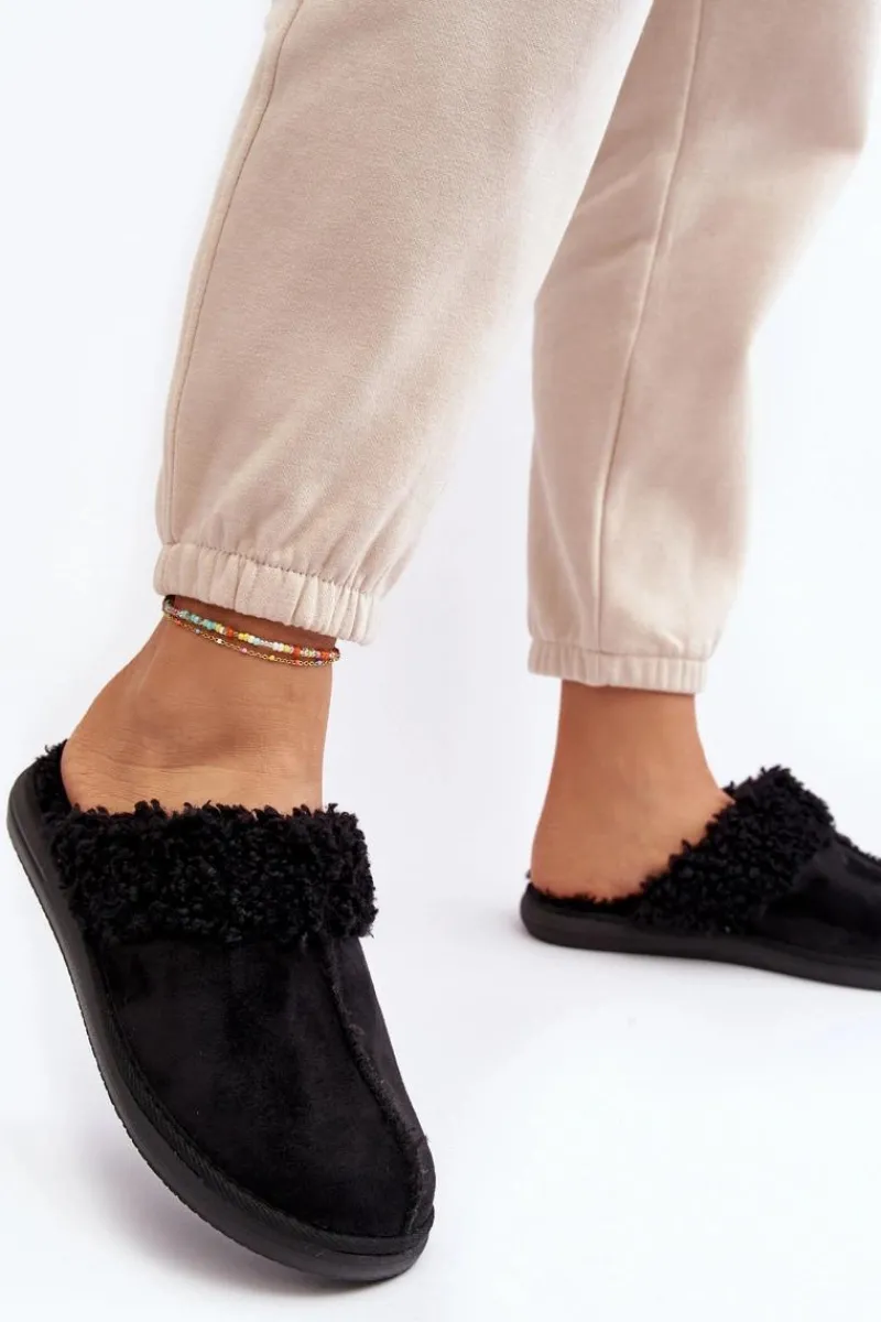 Kapcie Klasyczne|Klapki Damskie Klasyczne>INBLU Ocieplane Kapcie Damskie EK000010 Czarne Czarny