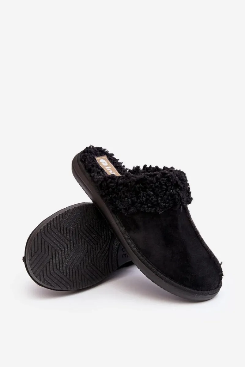 Kapcie Klasyczne|Klapki Damskie Klasyczne>INBLU Ocieplane Kapcie Damskie EK000010 Czarne Czarny