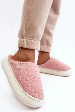 Online Big Star Shoes Ocieplane Kapcie Na Grubej Podeszwie Różowe Big Star MM274131