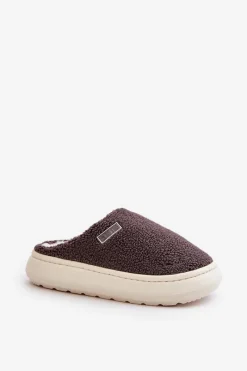 Kapcie Klasyczne></noscript>Big Star Shoes Ocieplane Kapcie Na Grubej Podeszwie Big Star MM274134 Ciemnoszare Szary