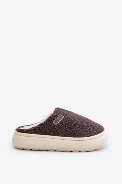 Kapcie Klasyczne></noscript>Big Star Shoes Ocieplane Kapcie Na Grubej Podeszwie Big Star MM274134 Ciemnoszare Szary