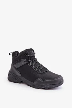 Clearance Ocieplane Lekkie Męskie Buty Trekkingowe McBraun Czarne Męskie Obuwie Trekkingowe Męskie