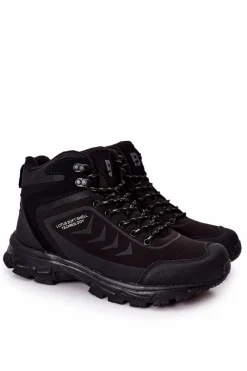 Obuwie Sportowe Męskie|Botki Męskie>Evento Ocieplane Męskie Buty Sportowe Wiązane Czarne Belfort