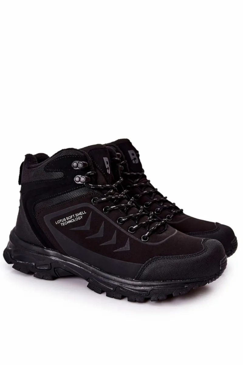 Obuwie Sportowe Męskie|Botki Męskie>Evento Ocieplane Męskie Buty Sportowe Wiązane Czarne Belfort