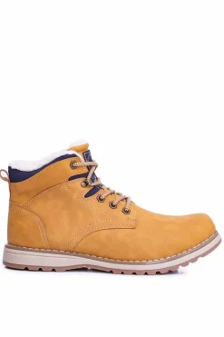 Discount Boto Ocieplane Męskie Buty Trekkingowe Z Polarem Camel Nuss