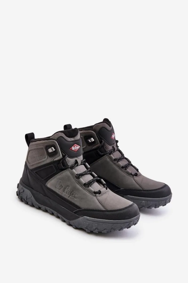 Obuwie Trekkingowe Męskie|Botki Męskie>Lee Cooper Ocieplane Męskie Buty Trekkingowe LCJ-24-01-2939 Szare