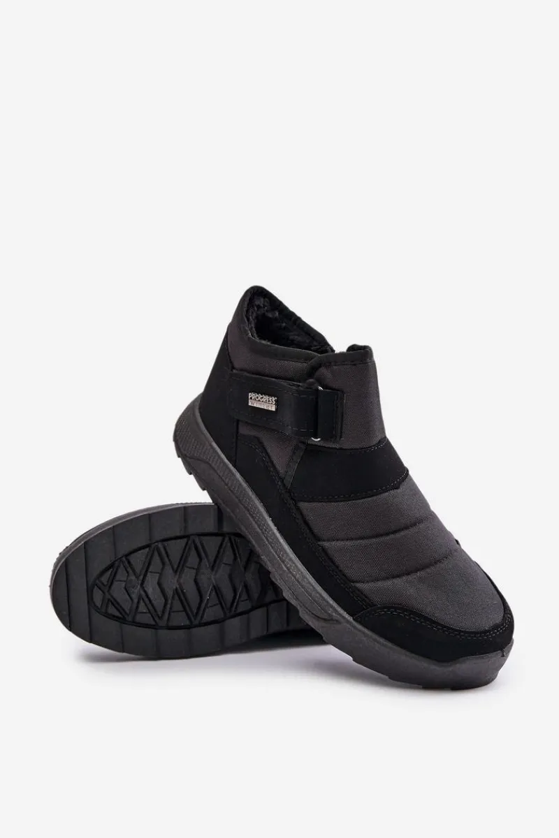 Botki Męskie>Boto Ocieplane Męskie Buty Zimowe Śniegowce Progress PROGJ-22-153 Czarne
