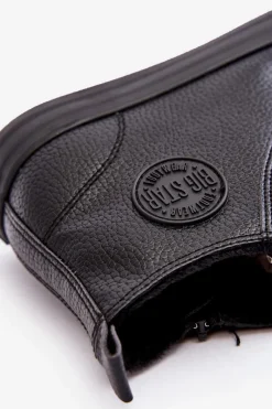 Big Star Shoes Ocieplane Męskie Trampki Na Suwak Czarne Big Star MM174012