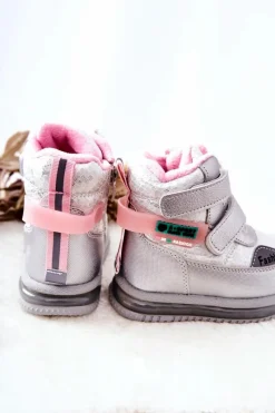 Discount Ocieplane Śniegowce Botki Na Suwak Srebrne Hesiera Dzieci Dziewczęce|Dziewczęce