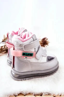 Discount Ocieplane Śniegowce Botki Na Suwak Srebrne Hesiera Dzieci Dziewczęce|Dziewczęce
