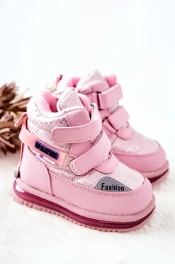 Sale Boto Ocieplane Śniegowce Botki Na Suwak Różowe Hesiera