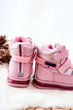 Sale Boto Ocieplane Śniegowce Botki Na Suwak Różowe Hesiera
