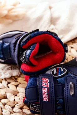 Hot Boto Ocieplane Śniegowce Botki Na Rzepy Granatowe Rizie