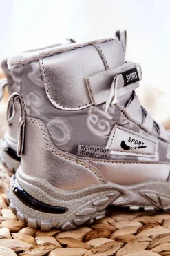 Dziewczęce|Dziewczęce></noscript>Boto Ocieplane Śniegowce Botki Srebrne Erila