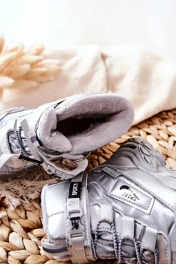 Dziewczęce|Dziewczęce></noscript>Boto Ocieplane Śniegowce Botki Srebrne Erila