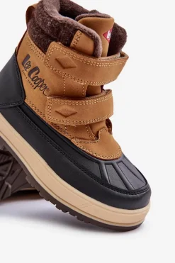 Online Lee Cooper Ocieplane Śniegowce Chłopięce LCJ-23-01-2059 Camel Brązowy