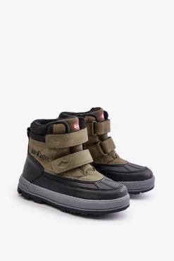 Chłopięce></noscript>Lee Cooper Ocieplane Śniegowce Chłopięce LCJ-23-01-2058 Zielone Zielony