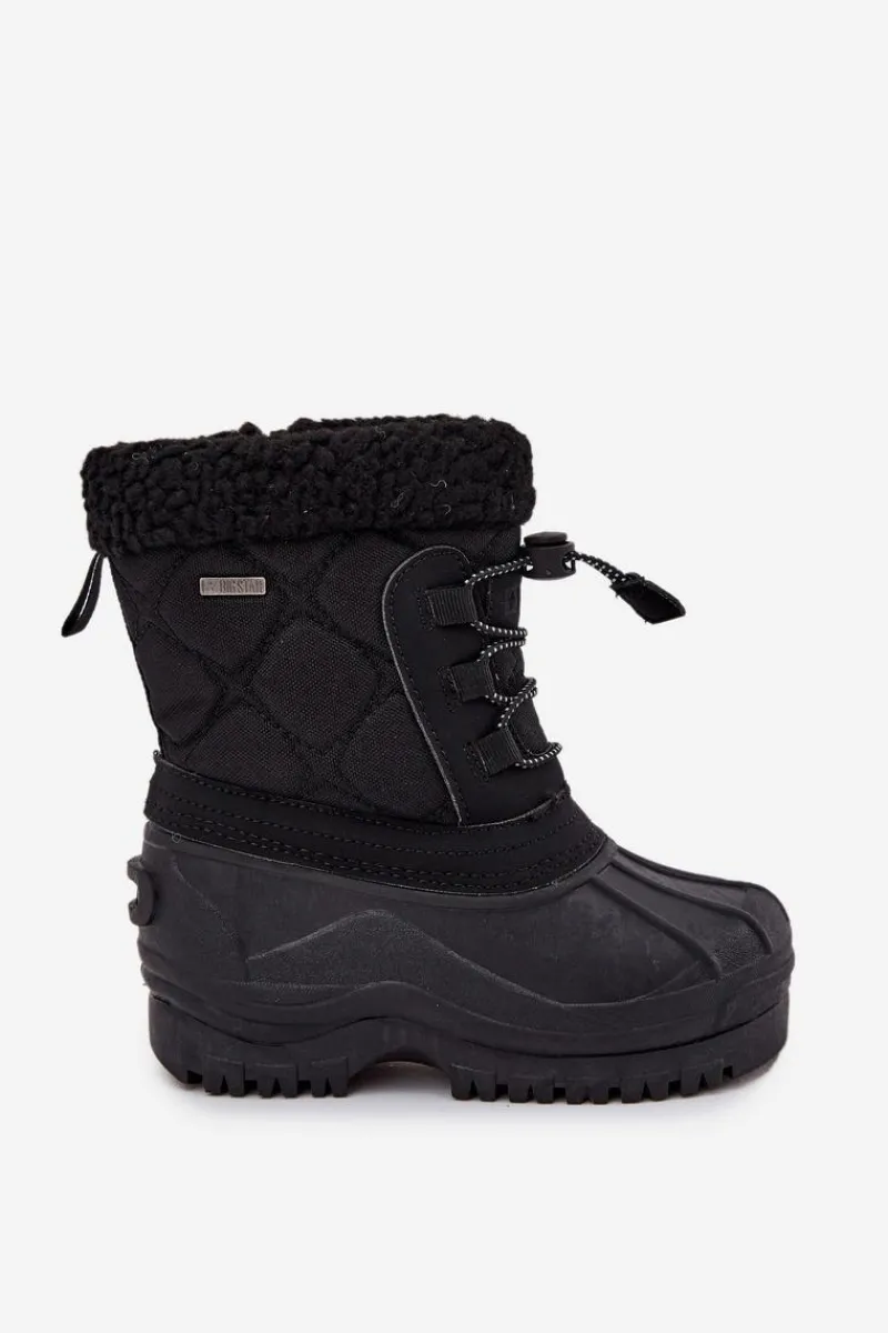 Chłopięce|Dziewczęce>Big Star Shoes Ocieplane Śniegowce Dziecięce Na Zamek Big Star OO374073 Czarne