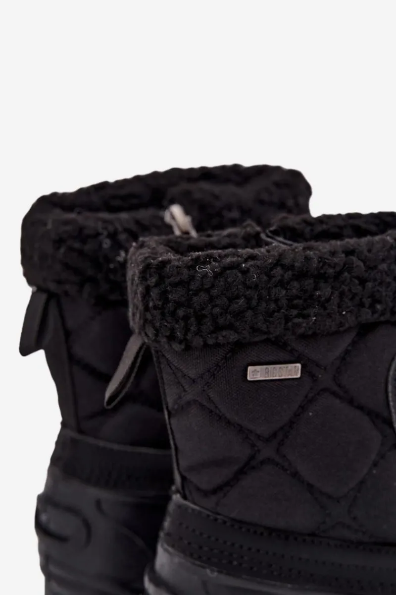 Chłopięce|Dziewczęce>Big Star Shoes Ocieplane Śniegowce Dziecięce Na Zamek Big Star OO374073 Czarne