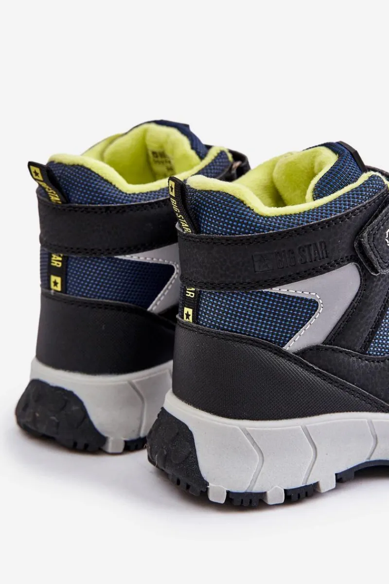 Best Ocieplane Śniegowce Trapery Dziecięce Big Star OO374130 Granatowe Dzieci Chłopięce|Chłopięce