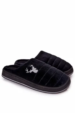 Sale Boto Ocieplane Papcie Męskie Czarne Ronny