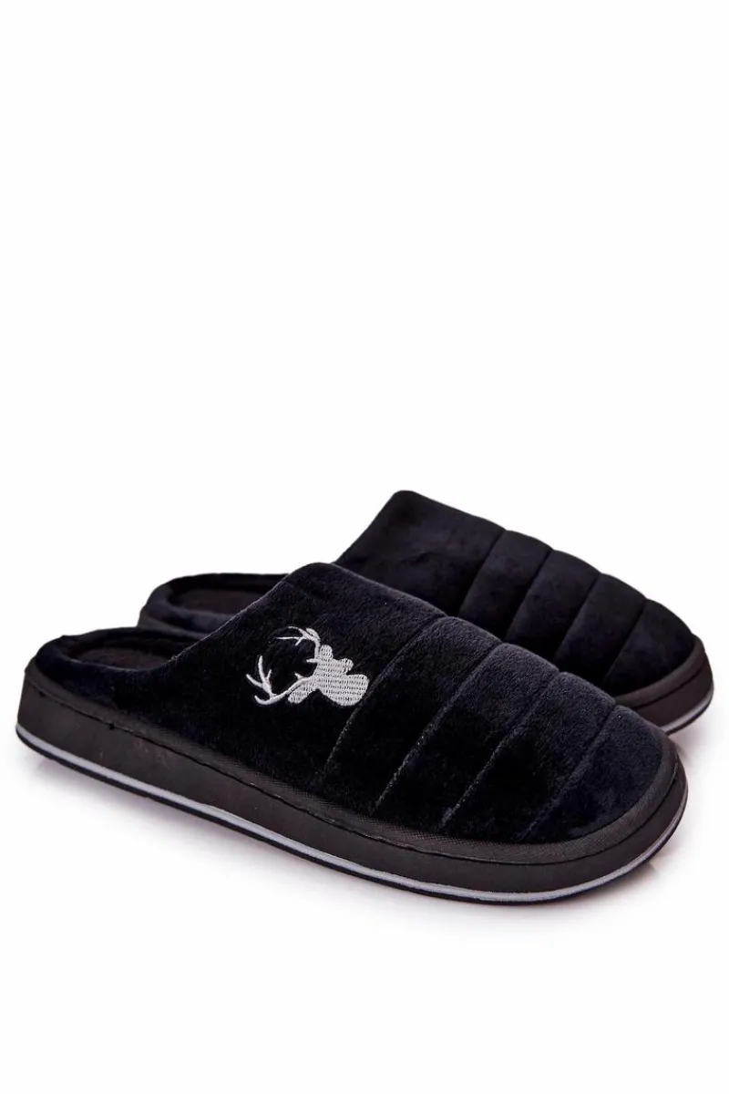 Sale Boto Ocieplane Papcie Męskie Czarne Ronny